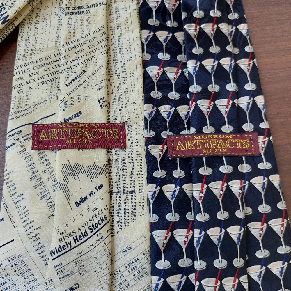 Museum Artifacts Silk‎ Tie Lot Of 2